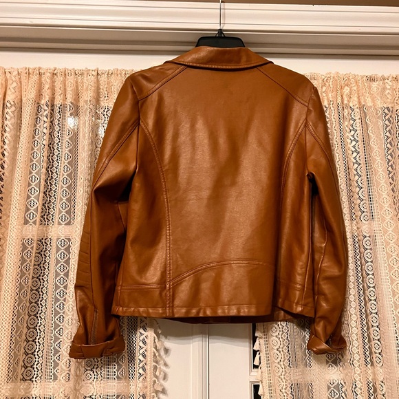 cupcakes & cashmere Tan Leather Jacket - Picture 3 of 4
